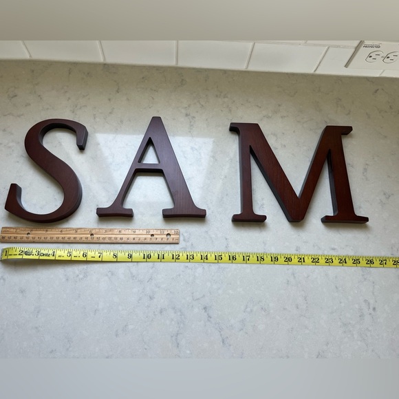 Pottery Barn Kids Wooden Letters S-A-M - Picture 1 of 14